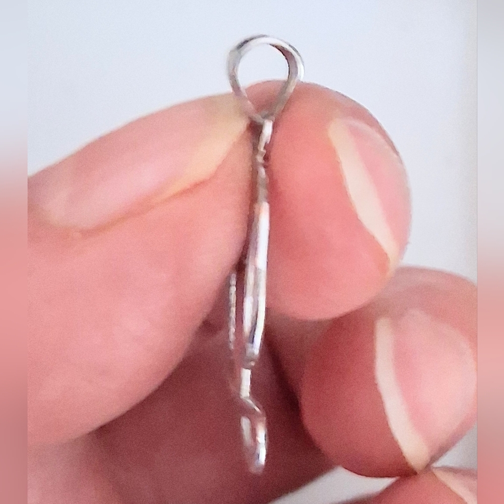 925 STERLING SILVER INITIAL "D" PENDANT CURSIVE SCRIPT - Picture 4 of 4